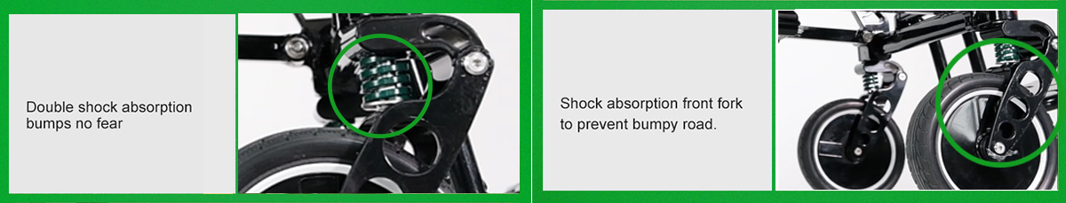 Şok emici tekerlekli sandalye