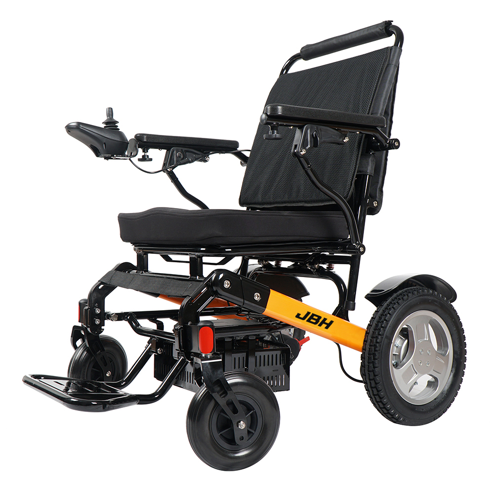 JBH turuncu ayarlanabilir alaşım elektrikli tekerlekli sandalye D10
